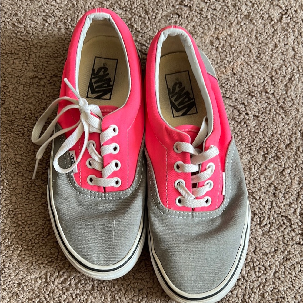 Vans Neon Pink and Gray Casual Shoes